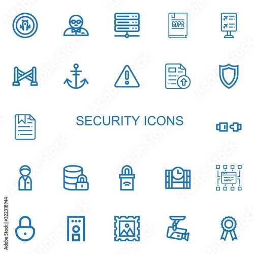 Editable 22 security icons for web and mobile