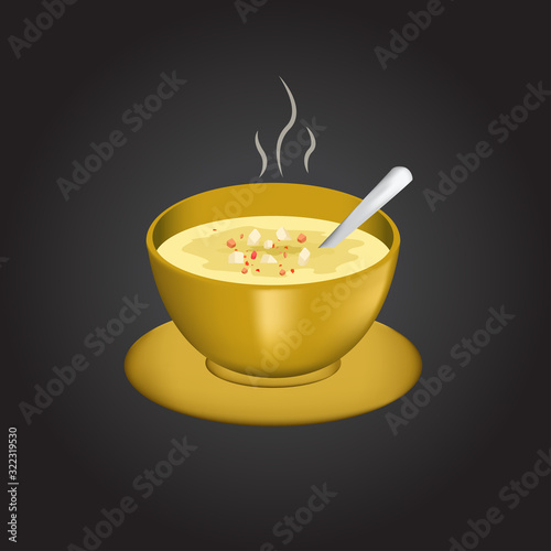 Printvector natural and healthy soup