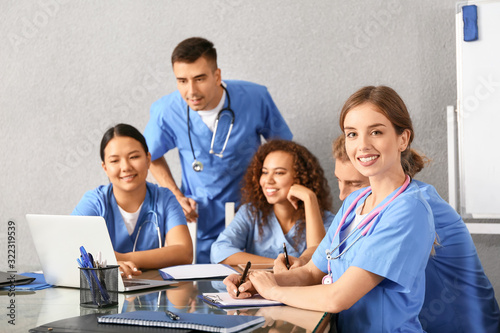 Group of students at medica...