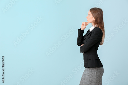 Thoughtful businesswoman on...