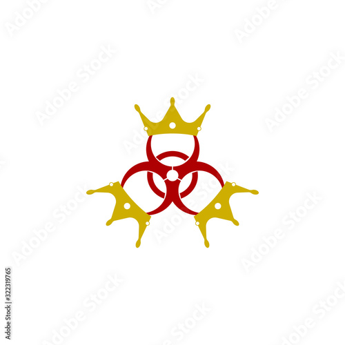 Coronavirus icon vector, sign. Crown and virus sign vector.
