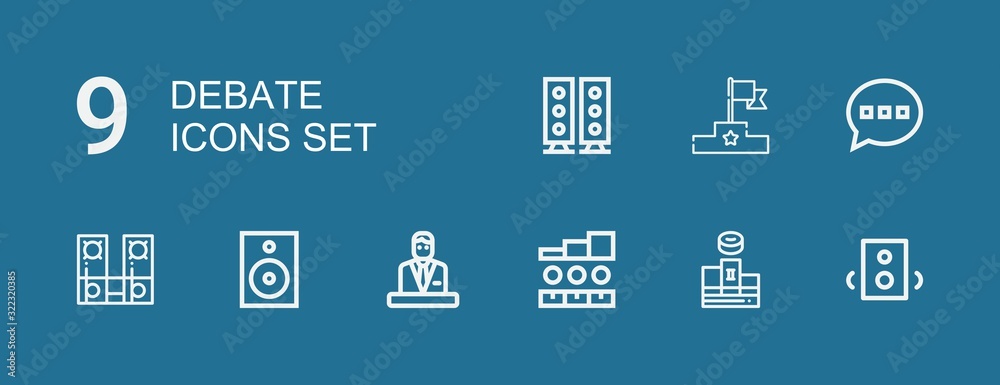 Editable 9 debate icons for web and mobile Editable 9 debate icons for web and mobile