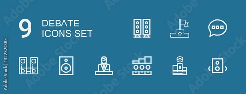 Editable 9 debate icons for web and mobile