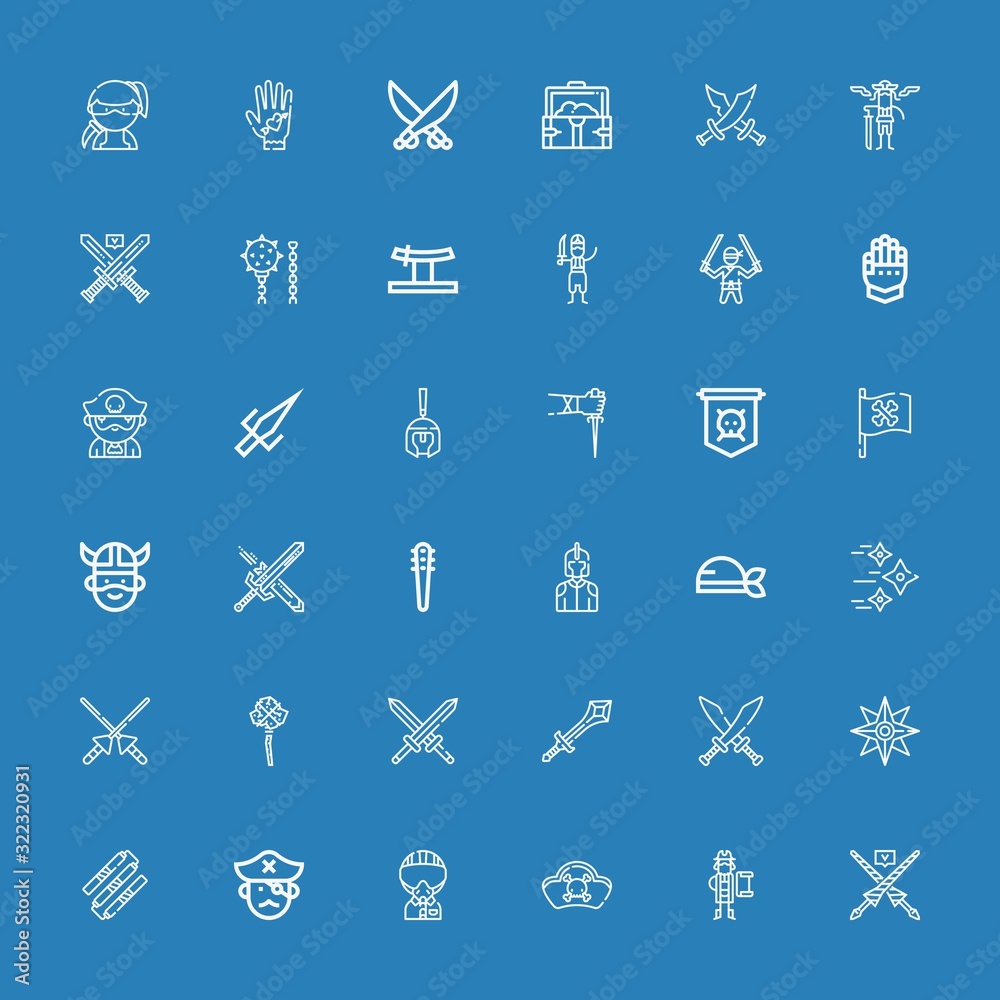 Editable 36 sword icons for web and mobile