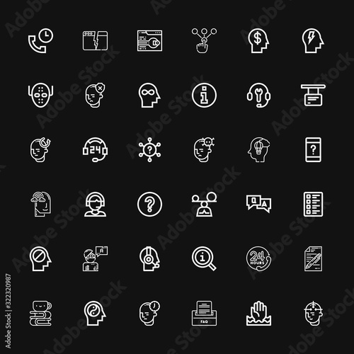 Editable 36 question icons for web and mobile