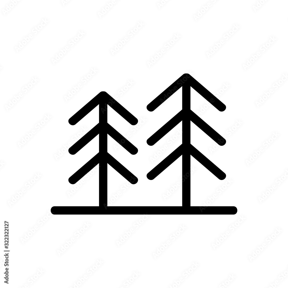 Forest icon vector. Thin line sign. Isolated contour symbol illustration Forest icon vector. Thin line sign. Isolated contour symbol illustration