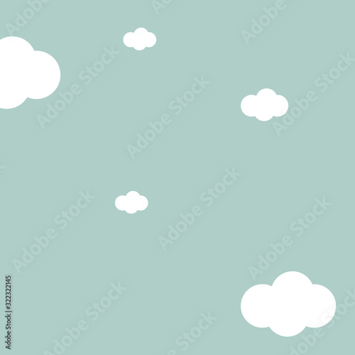 Sky blue background with white clouds design vector illustration