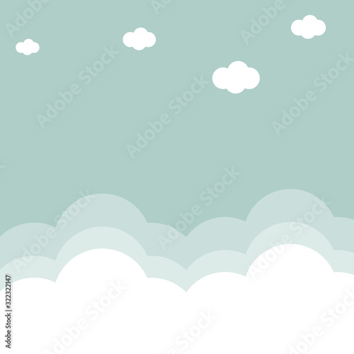 Sky blue background with clouds design, vector illustration