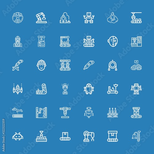 Editable 36 robot icons for web and mobile