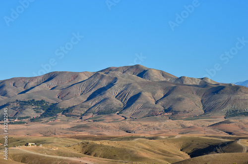 High atlas mountains  greenery and deserts in the Morocco 