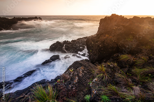Azores Island   rocks in ocean, sunset © Anita Gläßner