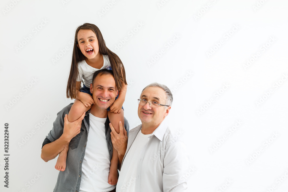 Indian asian family sitting over white background Indian asian family sitting over white background