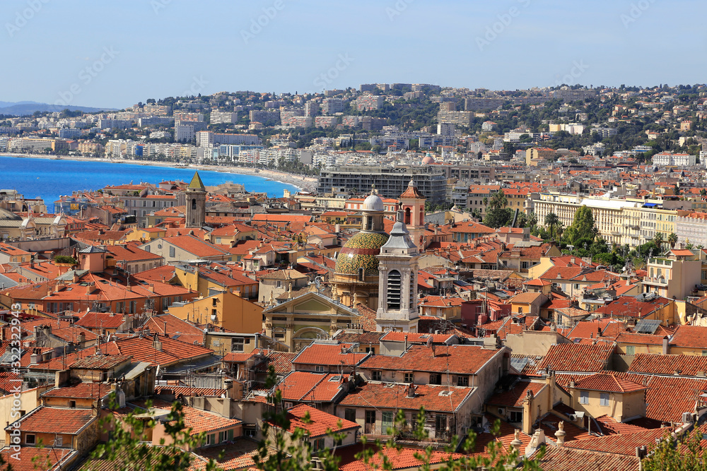 Panorama of Nice, Cote d'Azur, French riviera, France