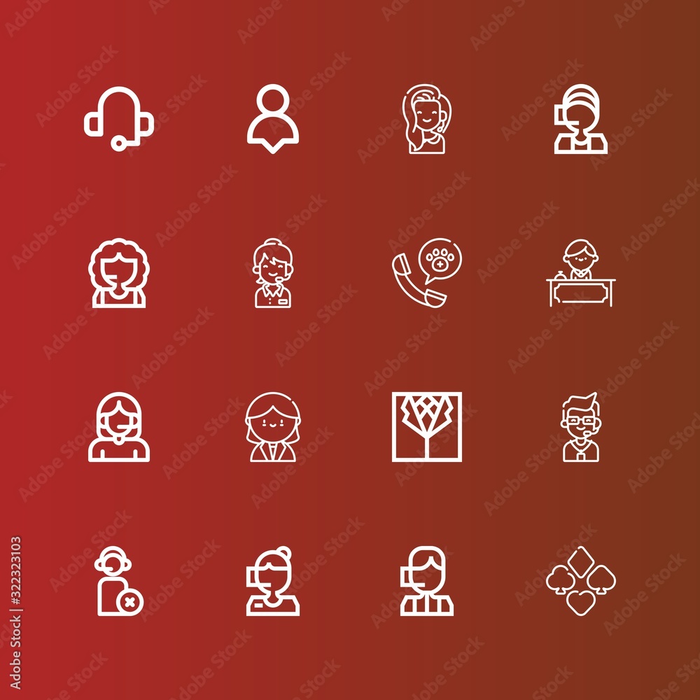 Editable 16 consultant icons for web and mobile