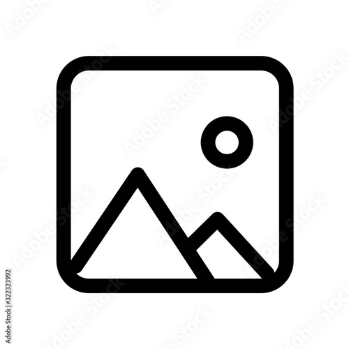 Free Download Image picture line icon, outline vector sign, linear style pictogram isolated on white. Landscape photo symbol, logo illustration. Editable stroke , vector symbol - GFXLoad