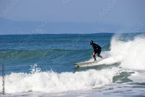 Koreans Enjoy Surfing on Feb. 9, 2020 at the Yonghan-ri Beach in Heunghae-eup, Pohansi, South Korea.