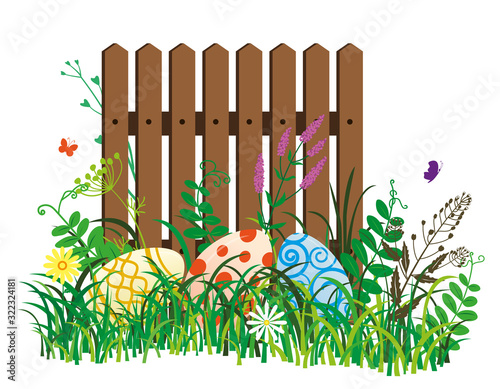 Multicolored Easter eggs in...