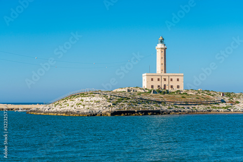 Saint Eufemia Lighthouse in Vieste, Foggia Province, Puglia (Apulia), Italy.