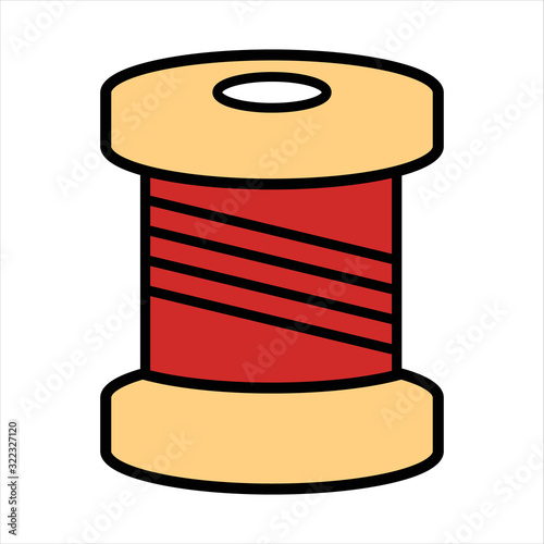 needlework tool flat icon spool needle