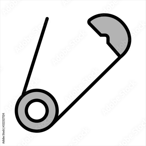 needlework tool flat icon pin
