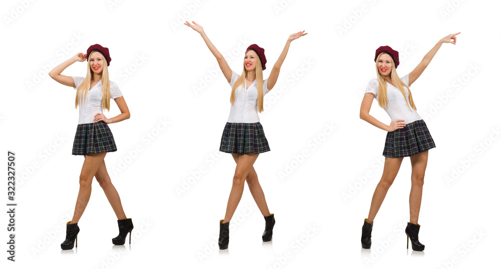 Fototapeta premium Woman in fashion concept isolated on white