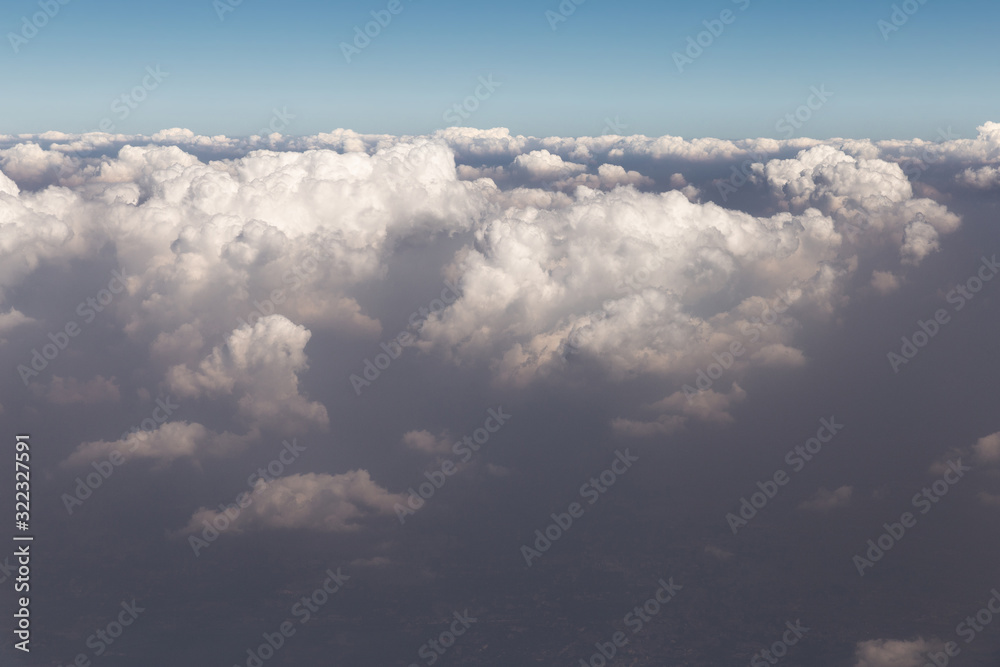 Fototapeta premium The cloud sink in layer of particulate matter