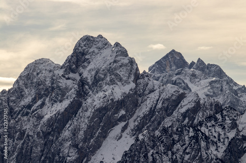 Snow Capped mountain range, Julian alps