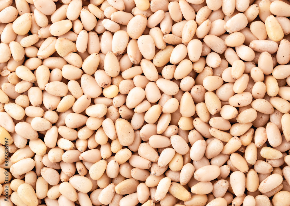 Pine nut background. The view of the top. Pine nut background. The view of the top.