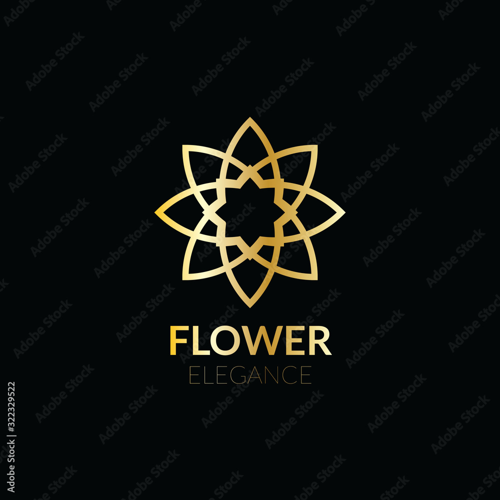 Abstract creative flower design. Line creative symbol. Flowre icon. Abstract creative flower design. Line creative symbol. Flowre icon.