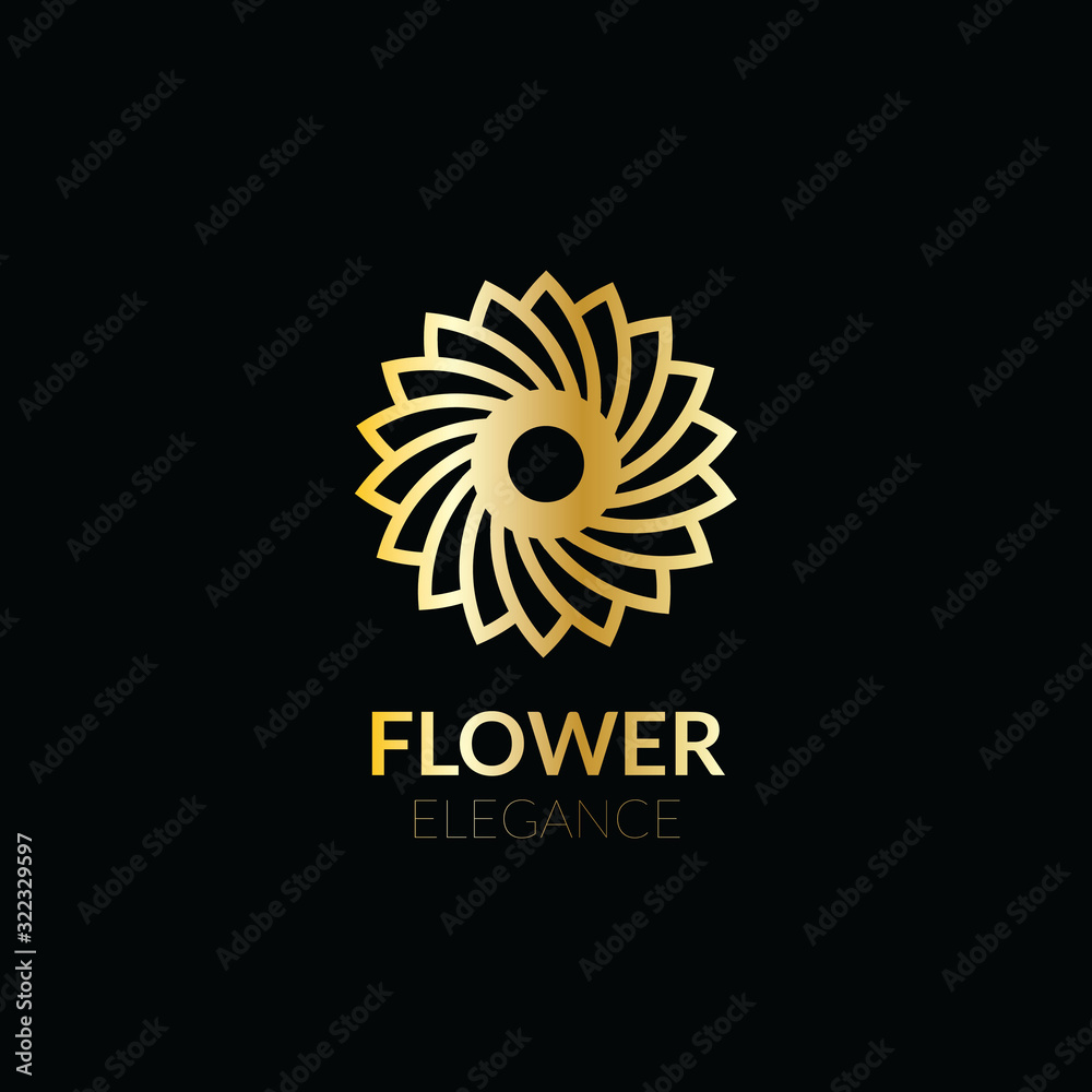 Fototapeta premium Abstract creative flower design. Line creative symbol. Flowre icon.