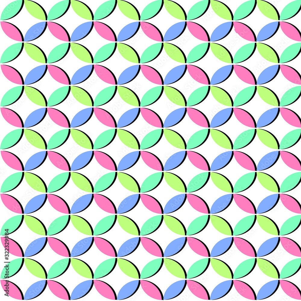 seamless pattern of circles with shadows 