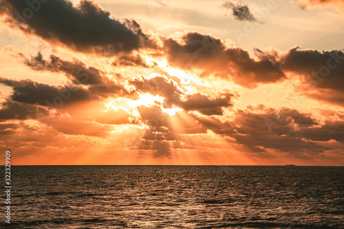 sunset over the sea