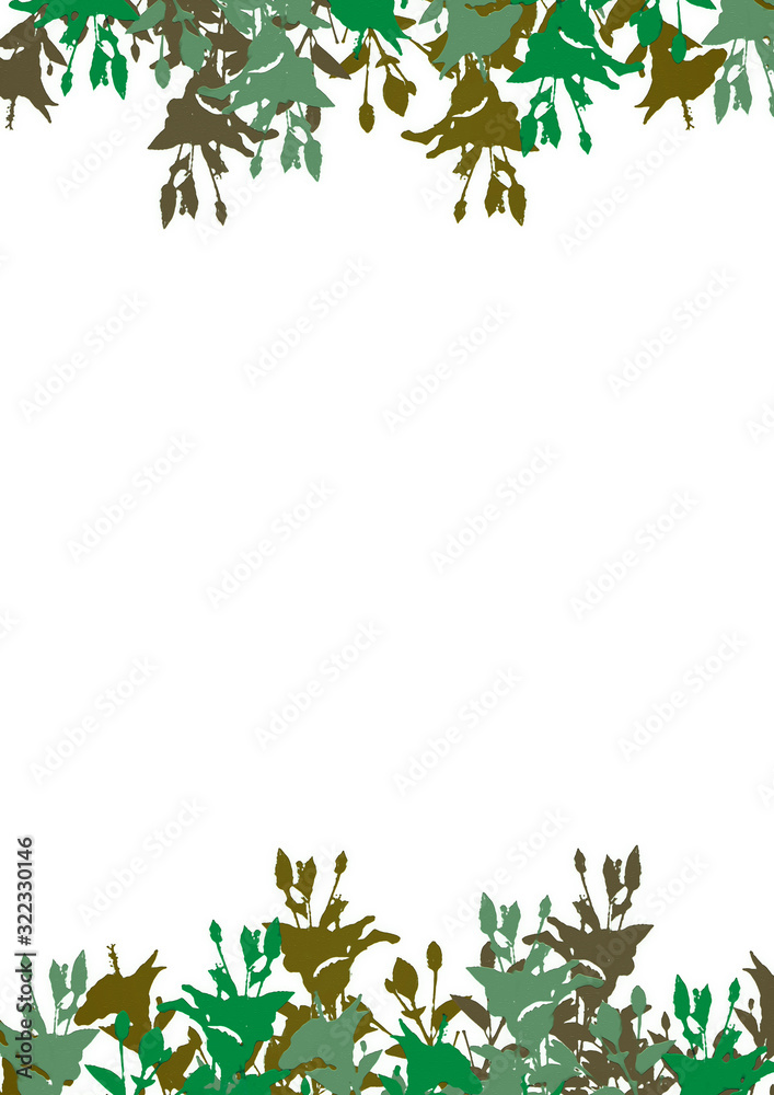 Naklejka premium White Frame With Floral Graphic Borders