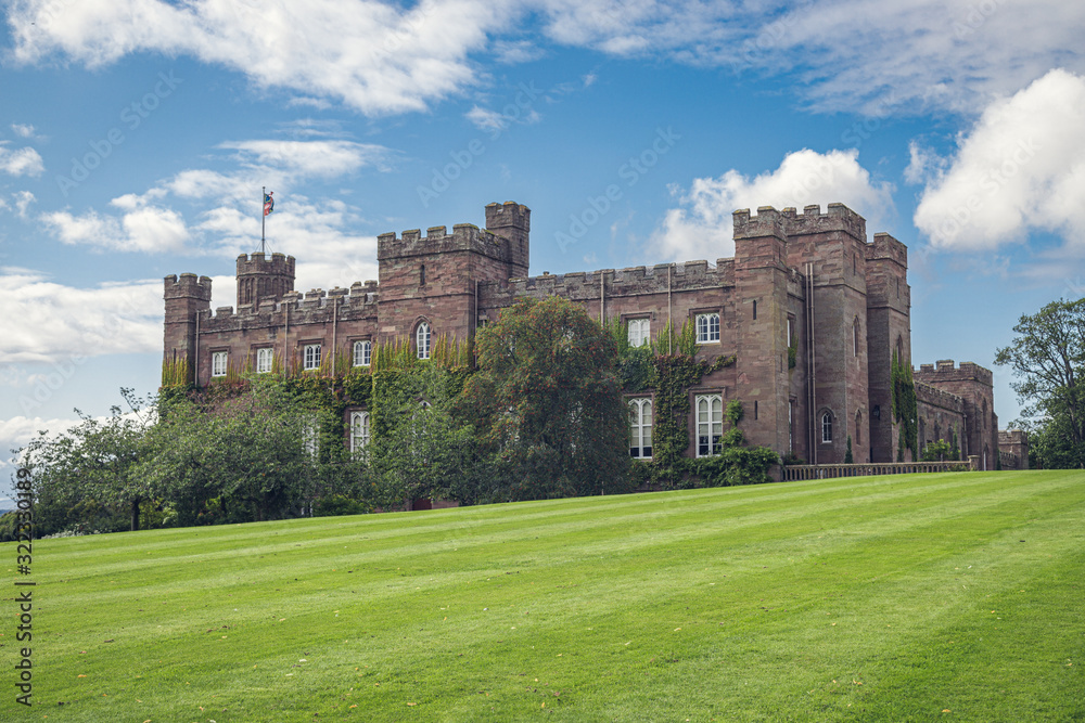 The view of Scone Palace in Scotlant