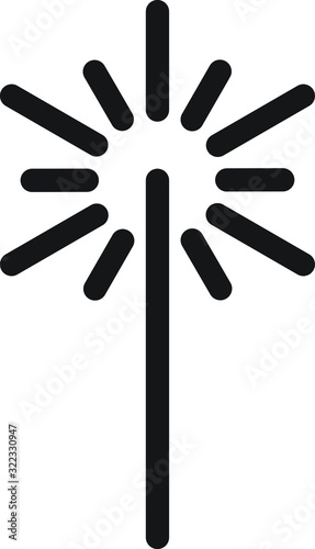 Sparkler icon, vector line illustration