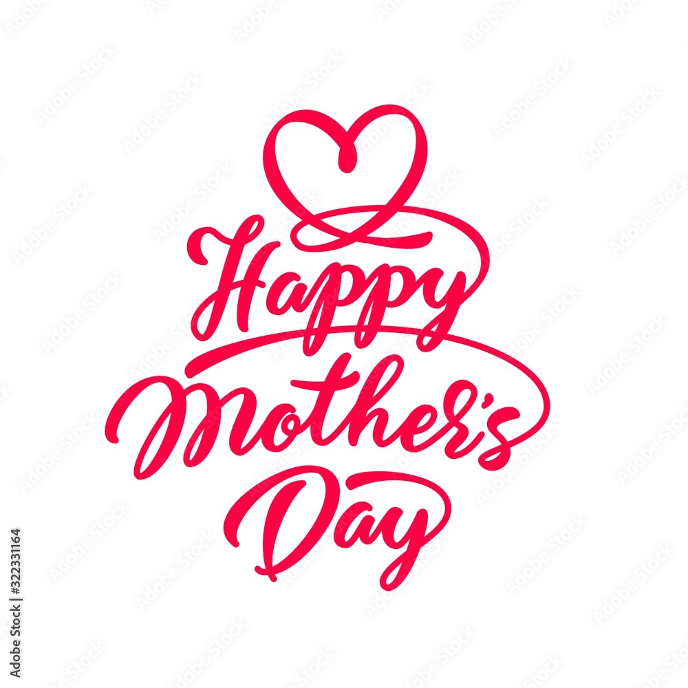 Happy Mothers Day hand drawn calligraphic clipart inscription for print and typography design