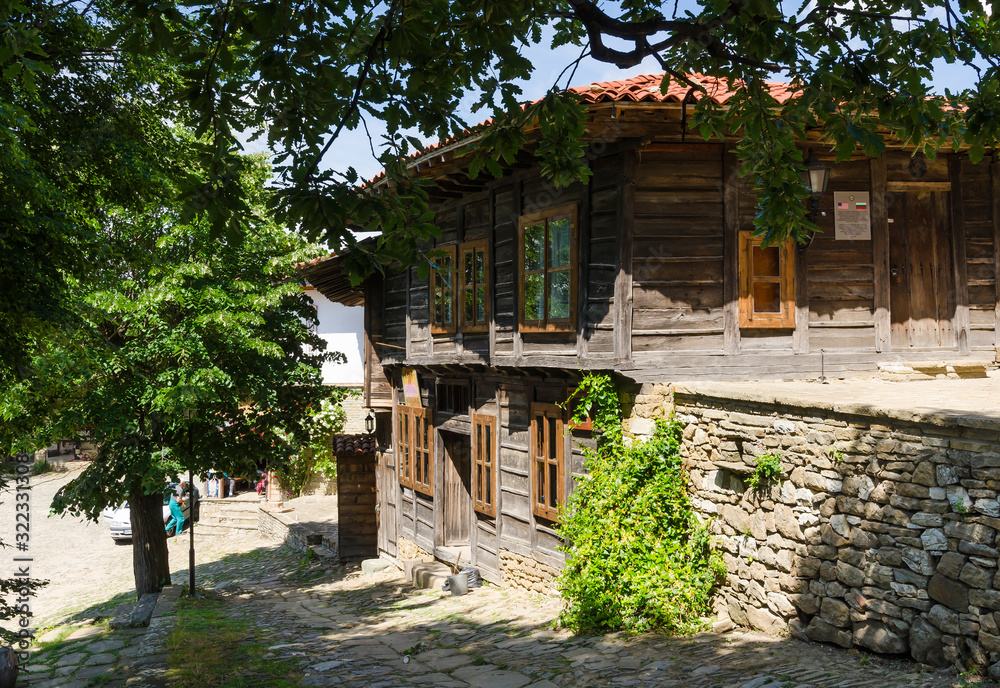 Historic wooden houses from the 19th century in village of Zheravna, Bulgaria