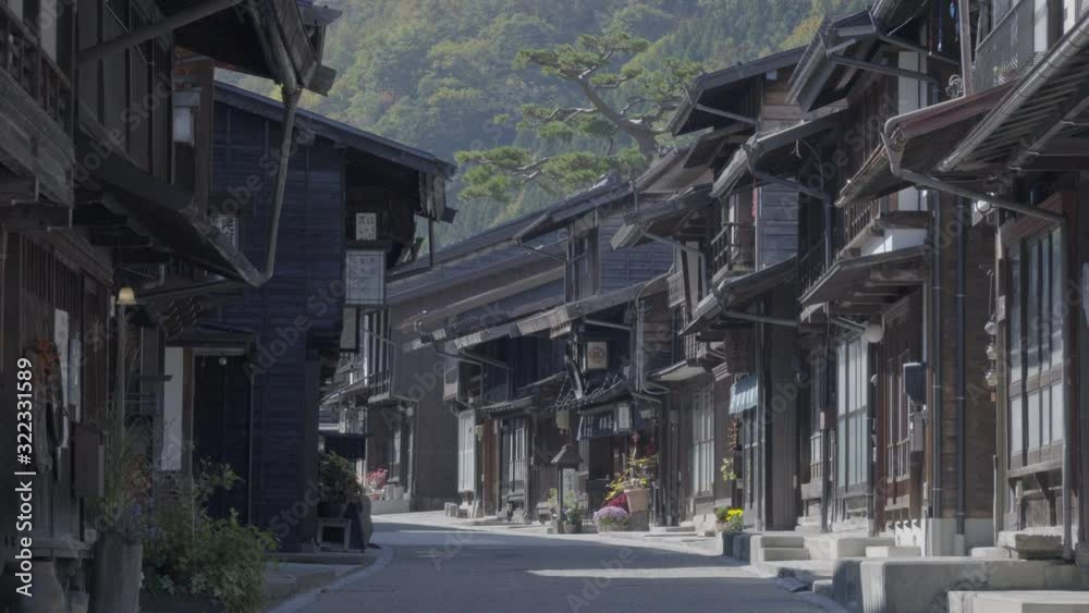 Unidentified people visit Narai Post town, Japan Old wooden house and narrow street in Kiso Valley of Nagano ,Japan.(Narai-Juku) Unidentified people visit Narai Post town, Japan Old wooden house and narrow street in Kiso Valley of Nagano ,Japan.(Narai-Juku)