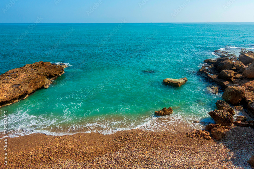 The coast in Vinaroz on a clear day, Costa Azahar