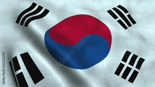 South Korea flag waving in the wind. National flag Republic of Korea