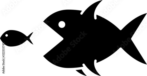 Big fish eat small fish icon