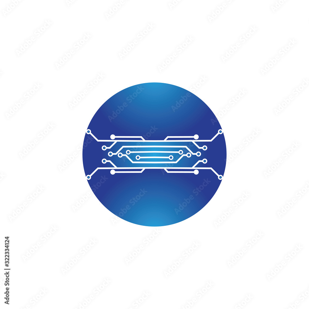 circuit in the circle icon.technology logo design template symbol icon vector-vector circuit in the circle icon.technology logo design template symbol icon vector-vector