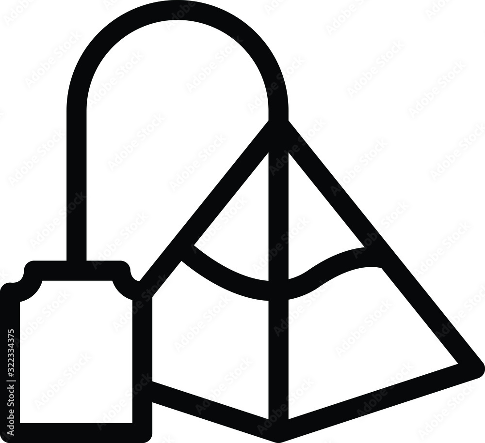 Pyramid tea bag icon, vector