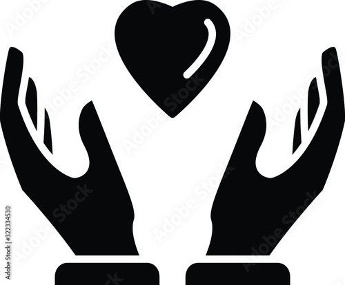 compassionate icon, vector line illustration