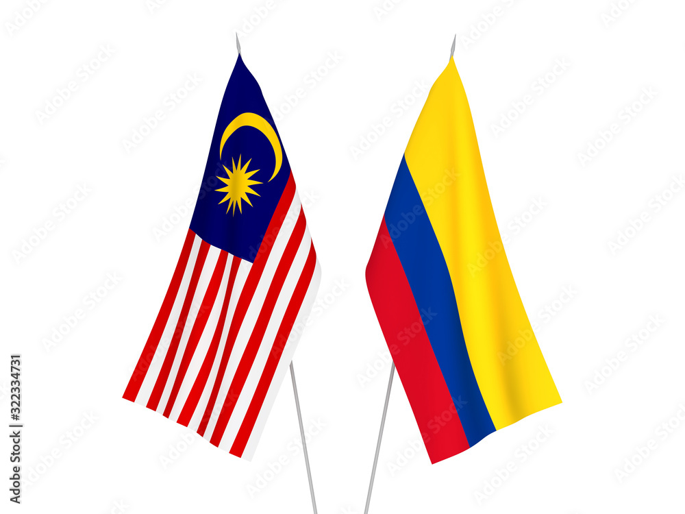 Malaysia and Colombia flags