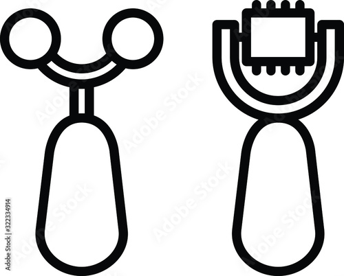 Microcurrents icon, cosmetologist tool, vector