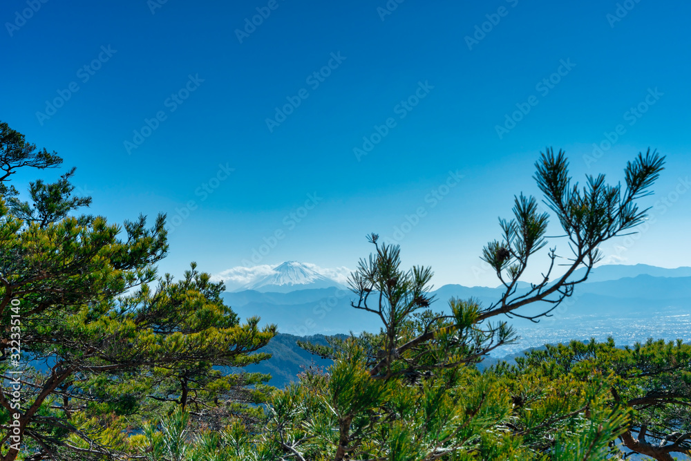 昇仙峡の山頂から見る富士山