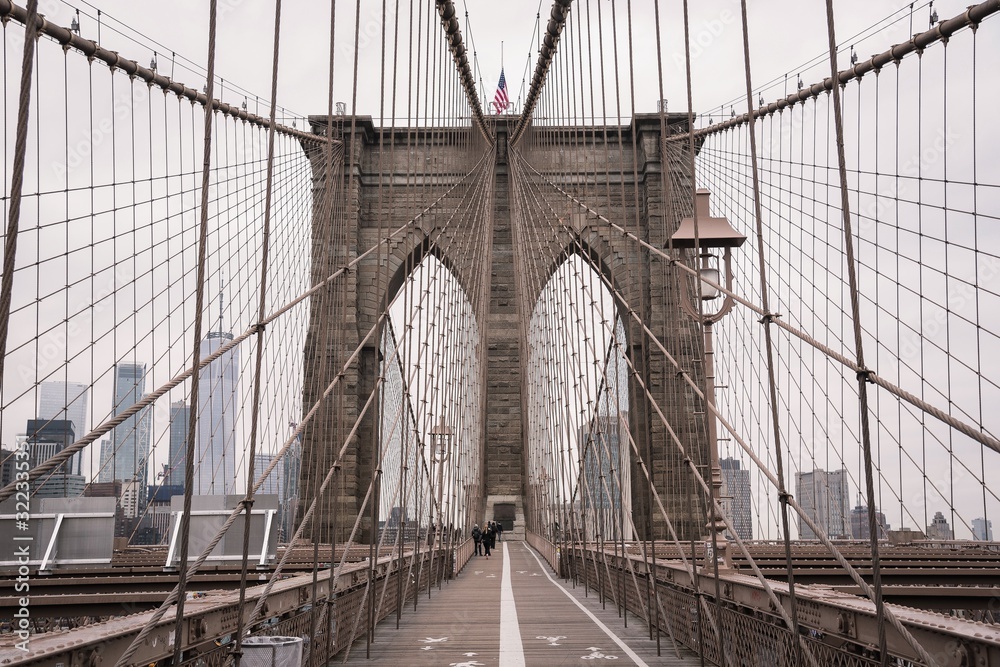 Naklejka premium Brooklyn bridge, new york, manhattan