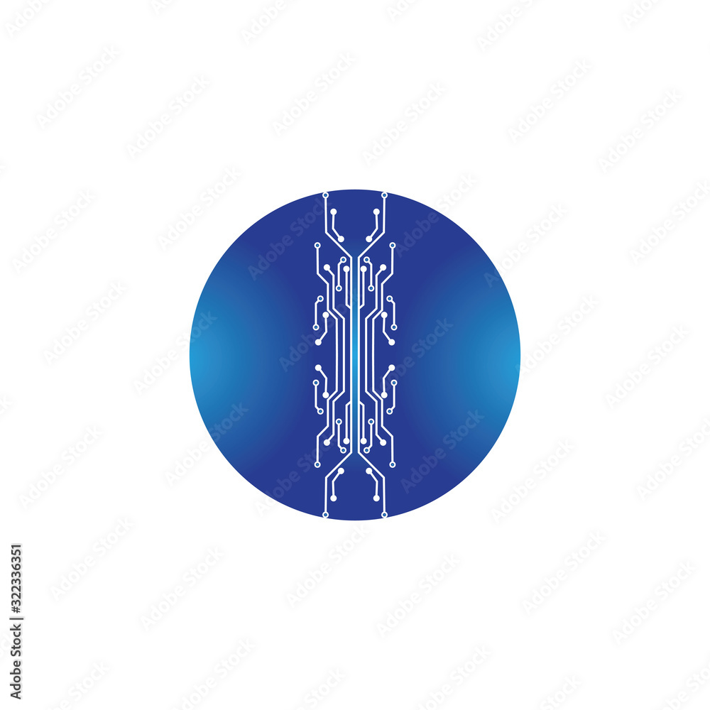 circuit in the circle icon.technology logo design template symbol icon vector-vector circuit in the circle icon.technology logo design template symbol icon vector-vector