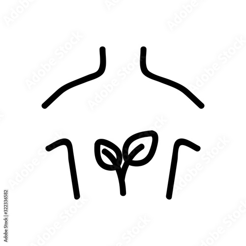 Stomach health icon vector. Thin line sign. Isolated contour symbol illustration